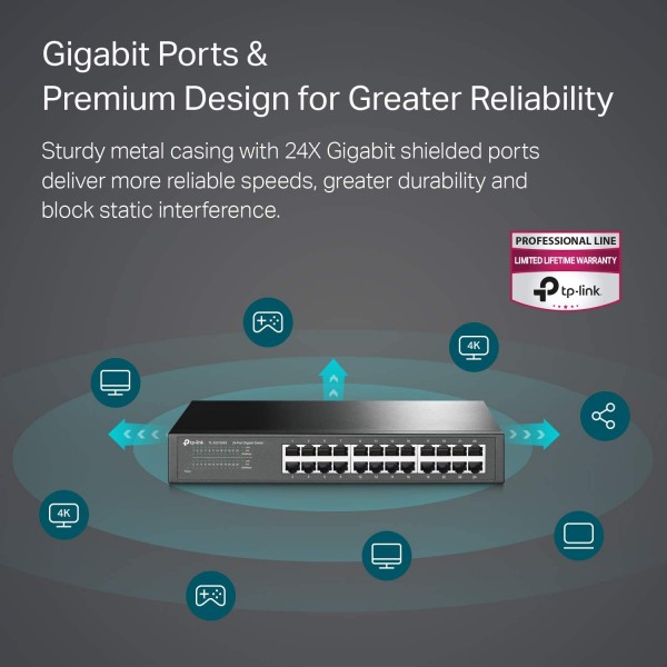 TP-Link Gigabit Rackmount Switch 24x RJ45