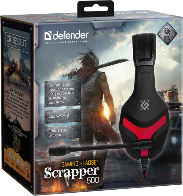 Defender Scrapper 500 Gaming headset black/red