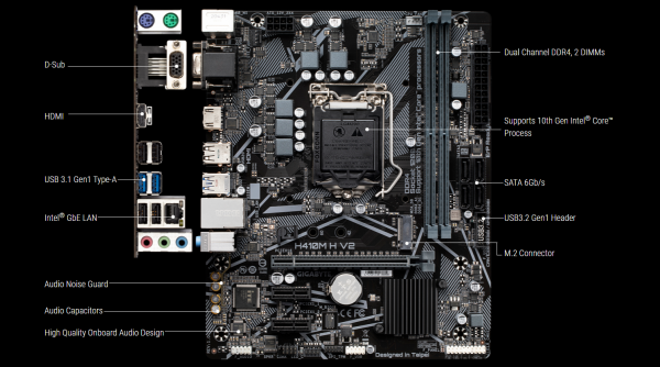 Gigabyte Intel MB H410M H V2,