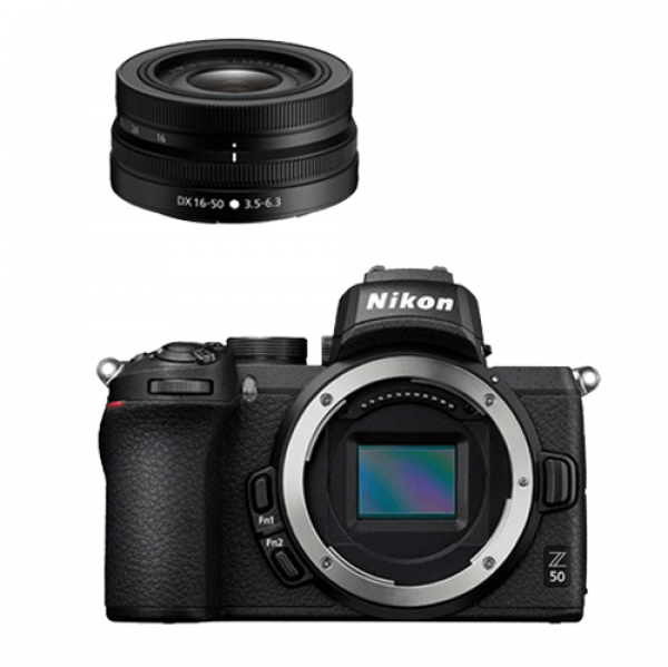 NIKON Z50 Compact Mirrorless Digital Camera + NIKKOR Z DX 16-50 VR